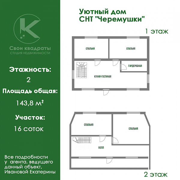 Продаётся дом  143,8 кв.м. в СНТ Черемушки
